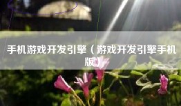 手机游戏开发引擎（游戏开发引擎手机版）