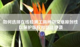 如何选择在线检测工具辨别文章原创性以保护版权和防止抄袭