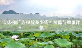 朋友圈广告投放多少钱？预算与效果评估