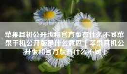 苹果耳机公开版和官方版有什么不同苹果手机公开版是什么意思「苹果耳机公开版和官方版有什么不同」