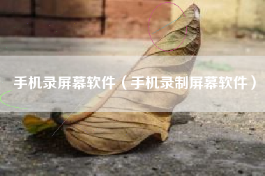 手机录屏幕软件（手机录制屏幕软件）
